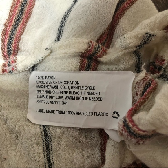 Mossimo Supply Co. Striped Off-The-Shoulder Blouse | Peasant Top, Bell Sleeves M - Picture 5 of 5